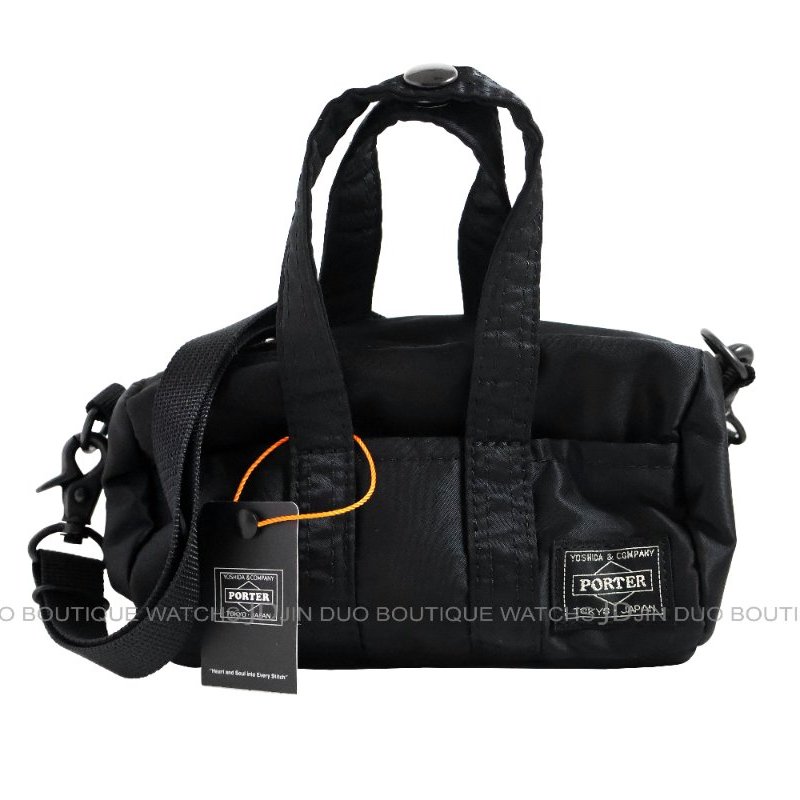 金鐸精品~2523 PORTER HOWL 2WAY BOSTON BAG MINI黑色尼龍布手提側肩背波士頓包 全新品-0