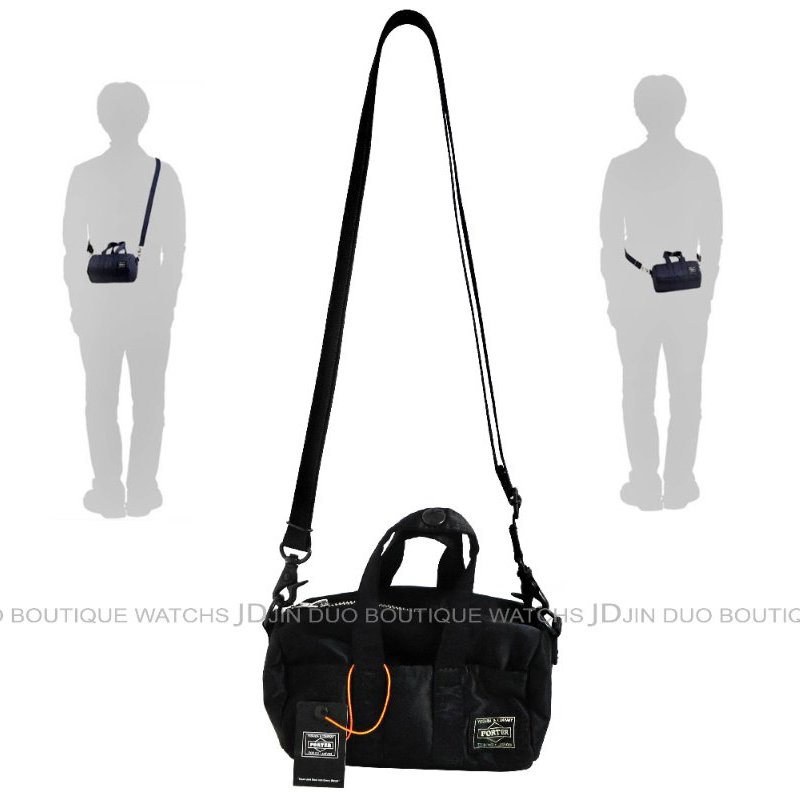 金鐸精品~2523 PORTER HOWL 2WAY BOSTON BAG MINI黑色尼龍布手提側肩背波士頓包 全新品-3