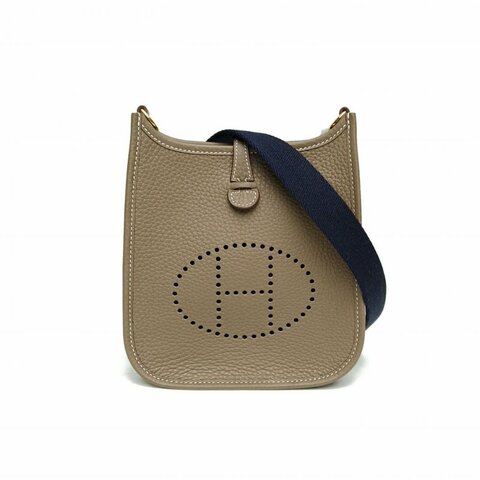 HERMES EvelyneMini16大象灰TC皮K2025金扣肩背包