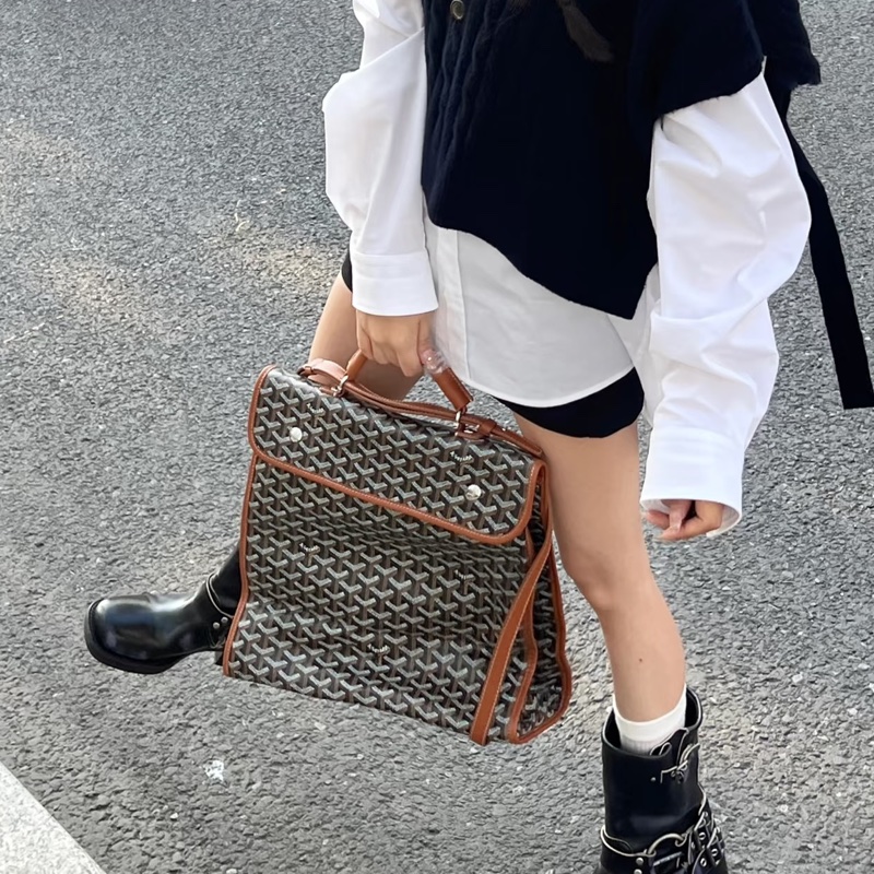 Goyard 戈雅棕色包Goyard戈雅Saint Leger折叠雙肩包🚴‍♂️全網都在找的-8
