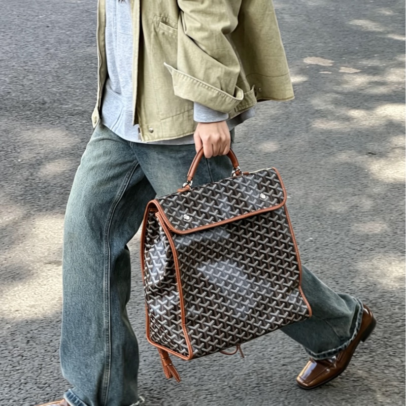 Goyard 戈雅棕色包Goyard戈雅Saint Leger折叠雙肩包🚴‍♂️全網都在找的-17