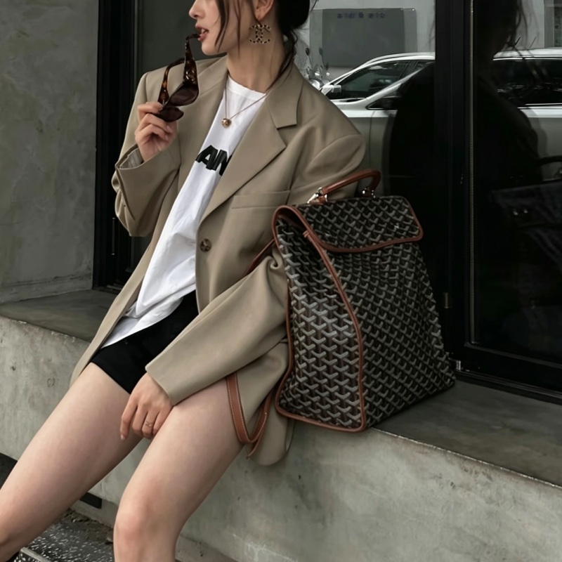 Goyard 戈雅棕色包Goyard戈雅Saint Leger折叠雙肩包🚴‍♂️全網都在找的-19