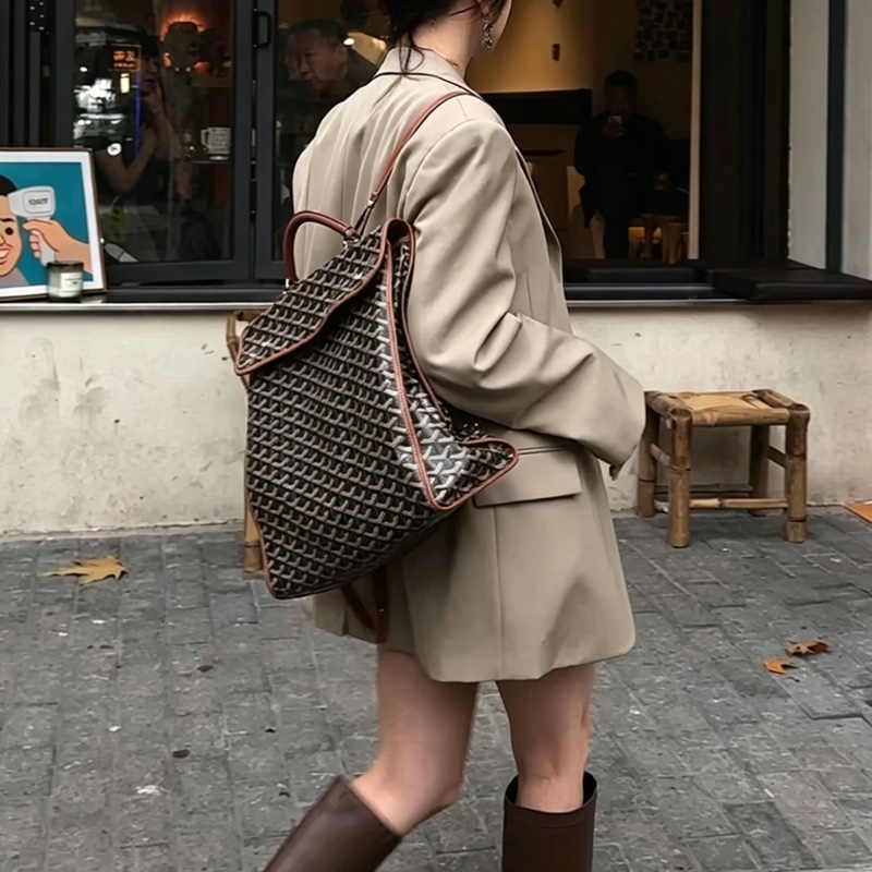 Goyard 戈雅棕色包Goyard戈雅Saint Leger折叠雙肩包🚴‍♂️全網都在找的-27