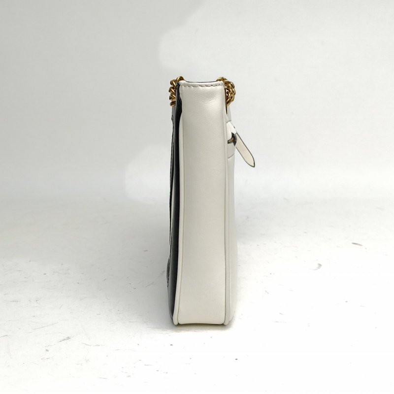 VALENTINO 黑白牛皮金扣VivaSuperstar鏈條包小號肩背包-1