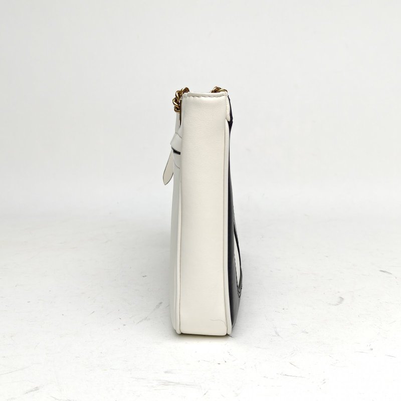 VALENTINO 黑白牛皮金扣VivaSuperstar鏈條包小號肩背包-3