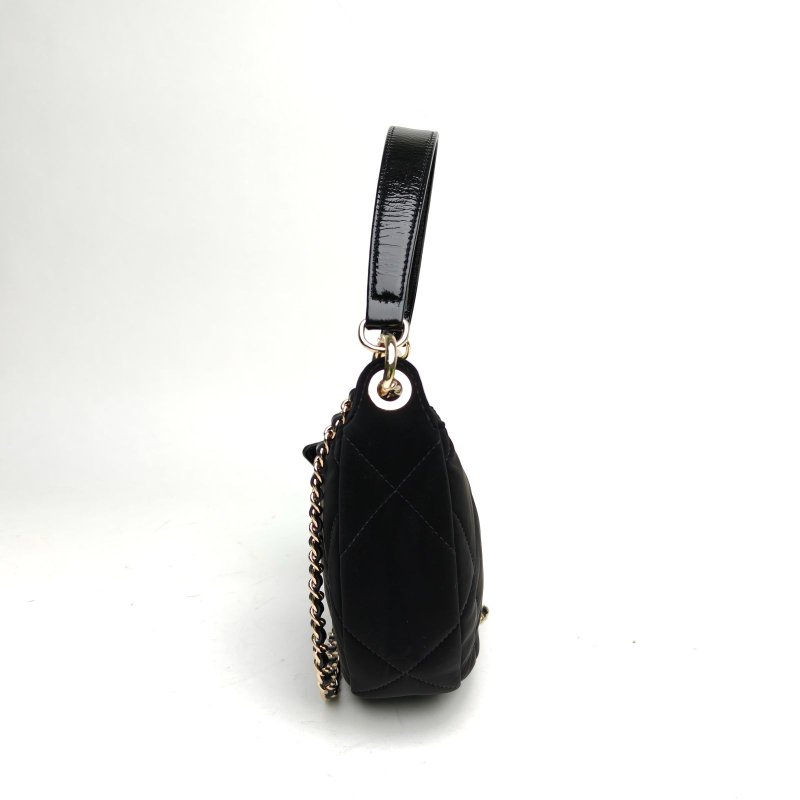 CHANEL 25NNEIGE滑雪系列星星掛件豌豆包黑色絲絨金扣肩背包-3