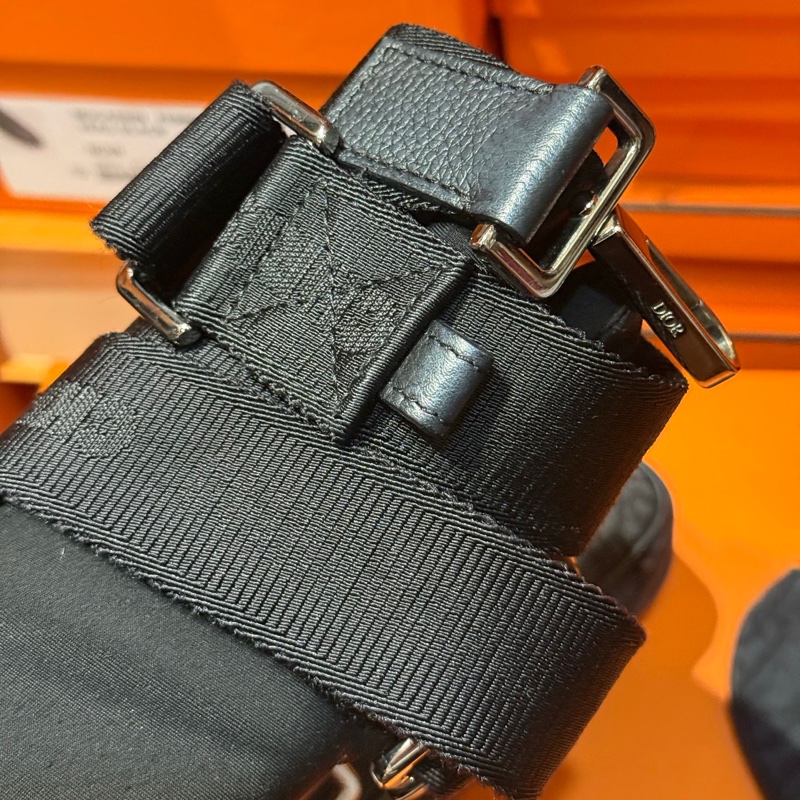 Dior男士郵差包 單肩包斜挎包 三合一 黑色 Oblique印花-6