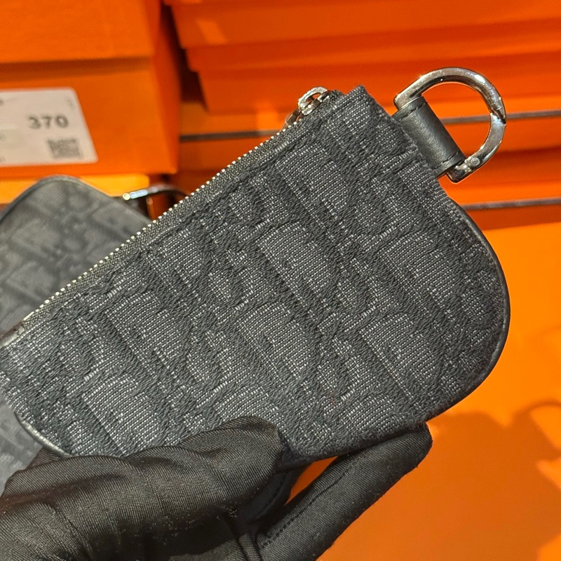 Dior男士郵差包 單肩包斜挎包 三合一 黑色 Oblique印花-7