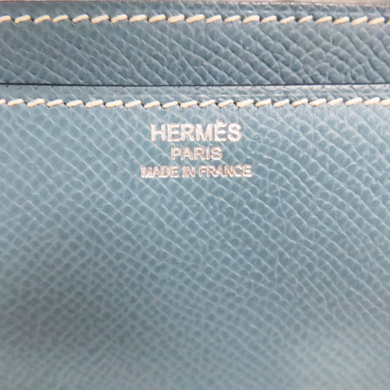 牛仔藍 Epsom牛皮 Constance Elan 25 肩背包 口N刻 銀釦【HERMES 愛馬仕】-4