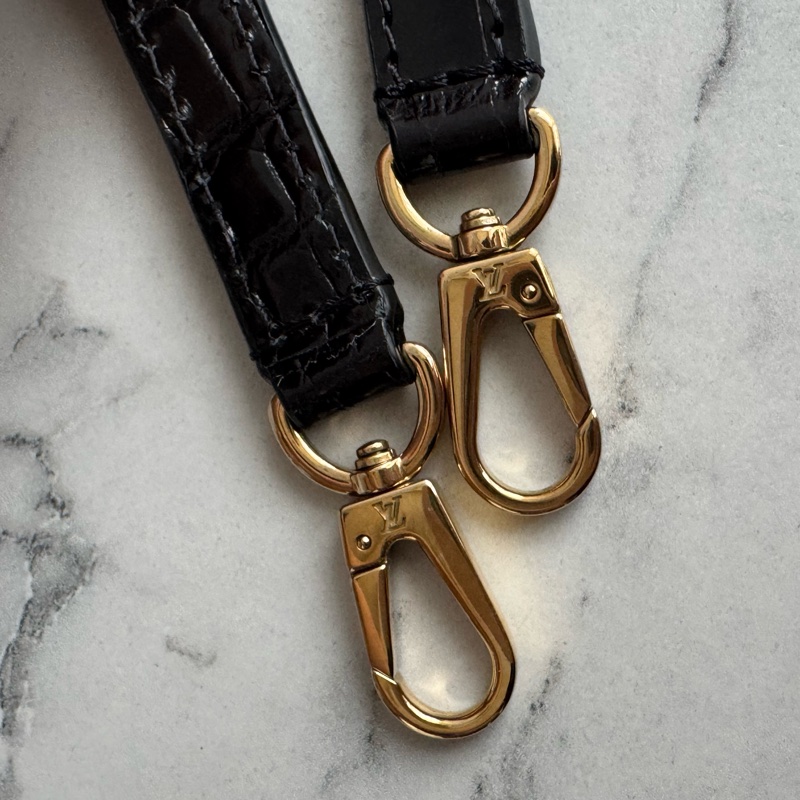 LV 黑鱷魚壓紋mini capucines手提兩用包-10