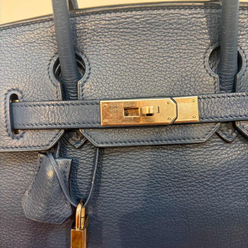 Hermes 🌈愛馬仕 Birkin 30 Togo 皮🌟藍色銀扣-1