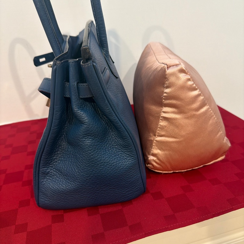 Hermes 🌈愛馬仕 Birkin 30 Togo 皮🌟藍色銀扣-3