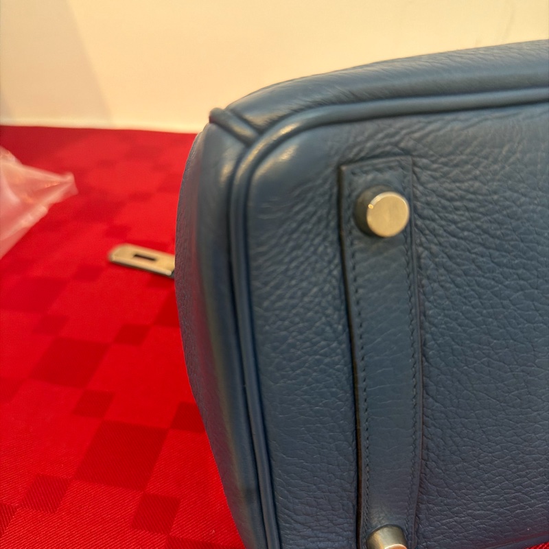 Hermes 🌈愛馬仕 Birkin 30 Togo 皮🌟藍色銀扣-13