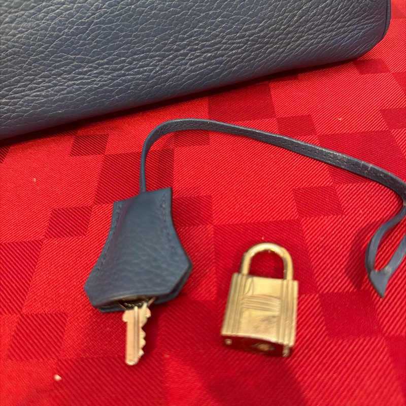 Hermes 🌈愛馬仕 Birkin 30 Togo 皮🌟藍色銀扣-18