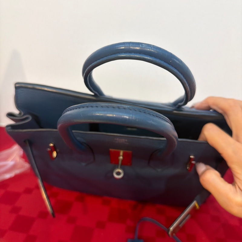 Hermes 🌈愛馬仕 Birkin 30 Togo 皮🌟藍色銀扣-19