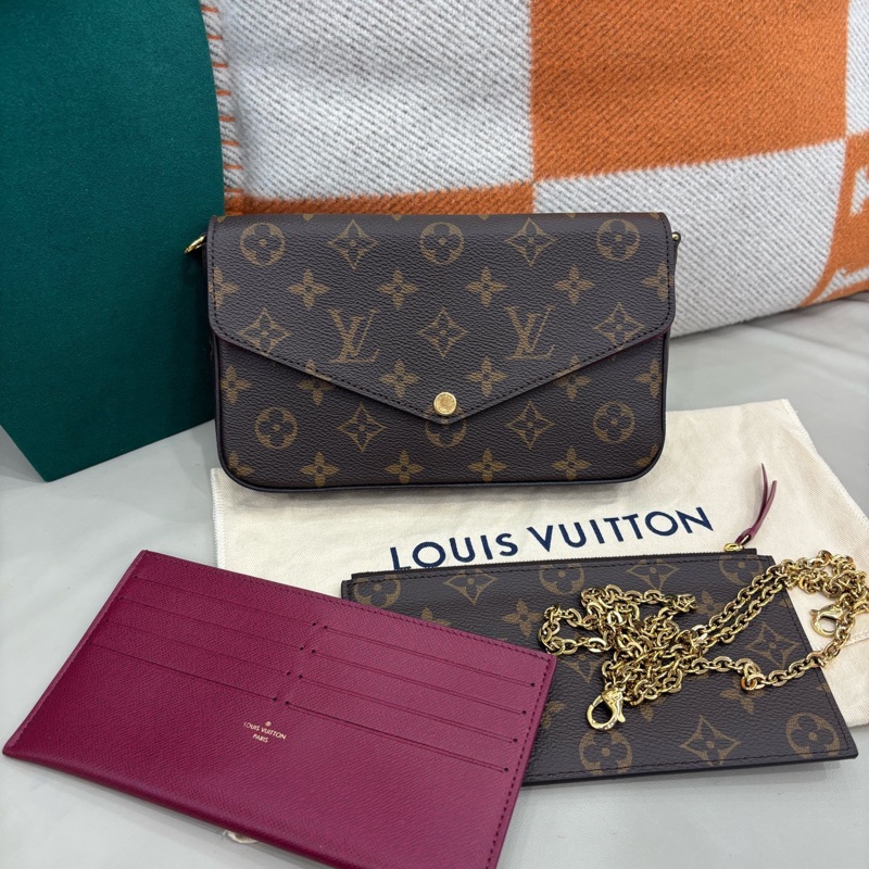 LV 老花三合一鏈條包-0