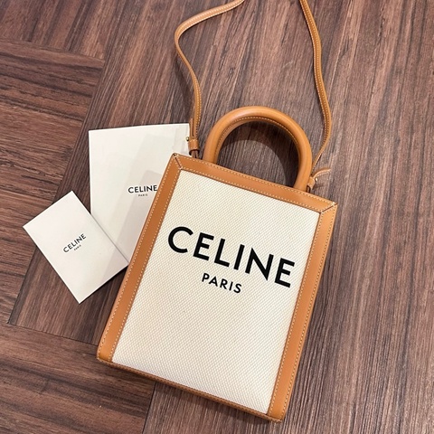 CELINE 白帆布琴譜包MINI