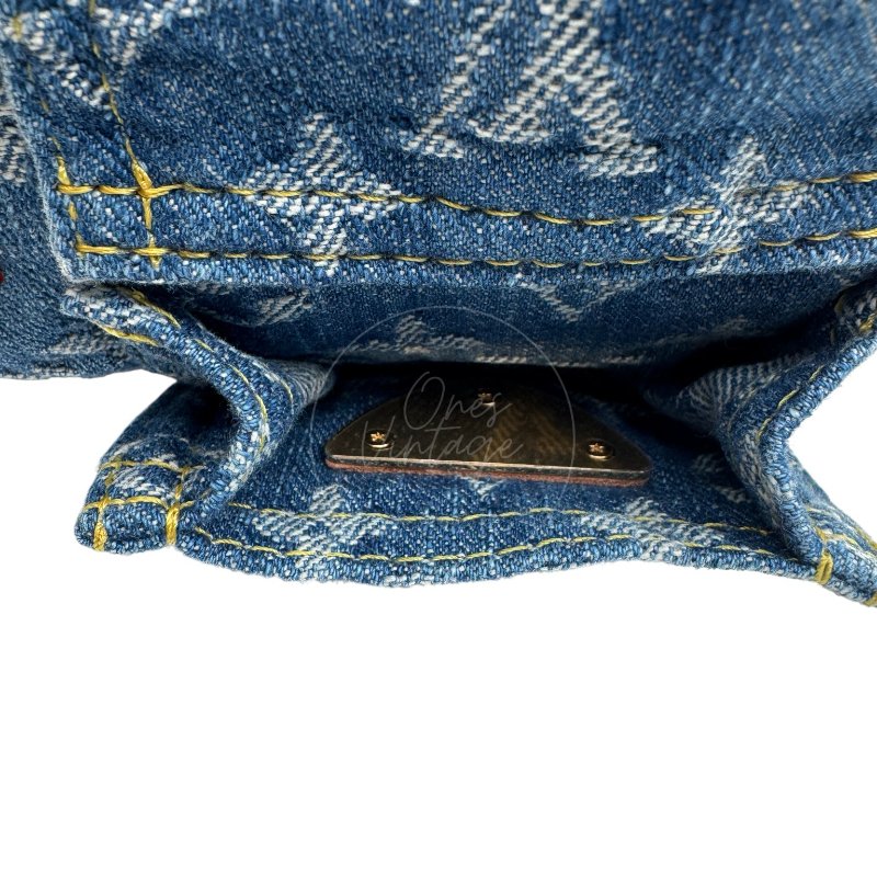 中古 Louis Vuitton 路易威登 LV Nano Speedy 牛仔藍金色五金 M82950 雙用斜挎手袋-13