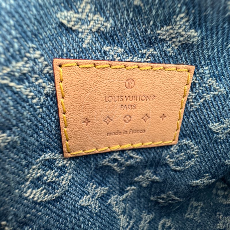 中古 Louis Vuitton 路易威登 LV Nano Speedy 牛仔藍金色五金 M82950 雙用斜挎手袋-14