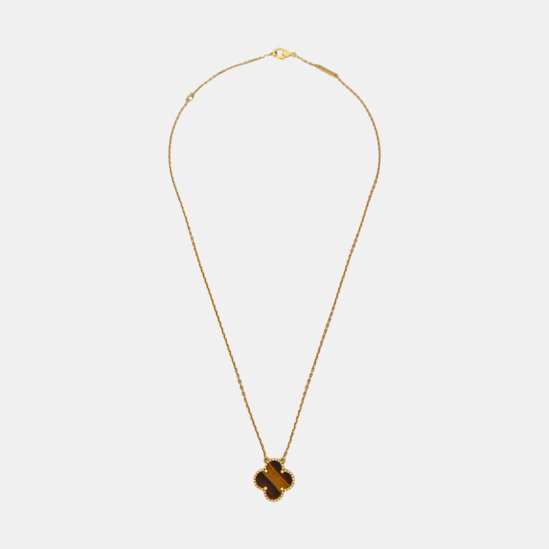 VCA Van Cleef & Arpels Vintage Alhambra Tiger Eye 虎眼石中號項鍊-2