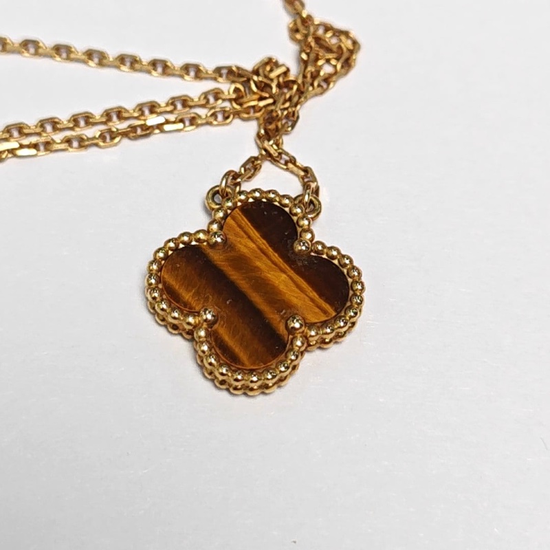 VCA Van Cleef & Arpels Vintage Alhambra Tiger Eye 虎眼石中號項鍊-5