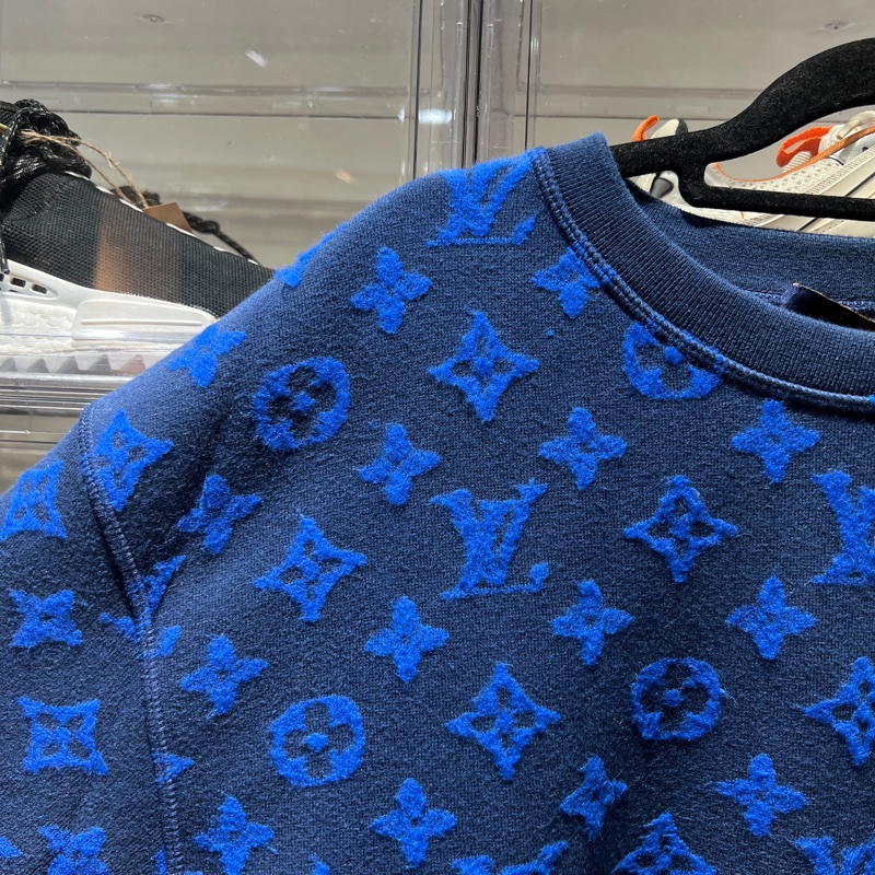 Lv 藍色滿印長袖毛衣 XL碼-6