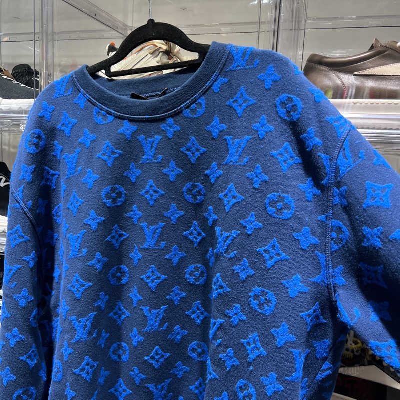 Lv 藍色滿印長袖毛衣 XL碼-7
