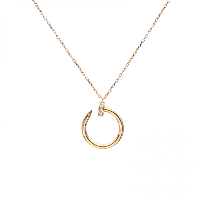 CARTIER JUSTEUNCLOU釘子14顆鑽項鏈18K玫瑰金/鑽石-0