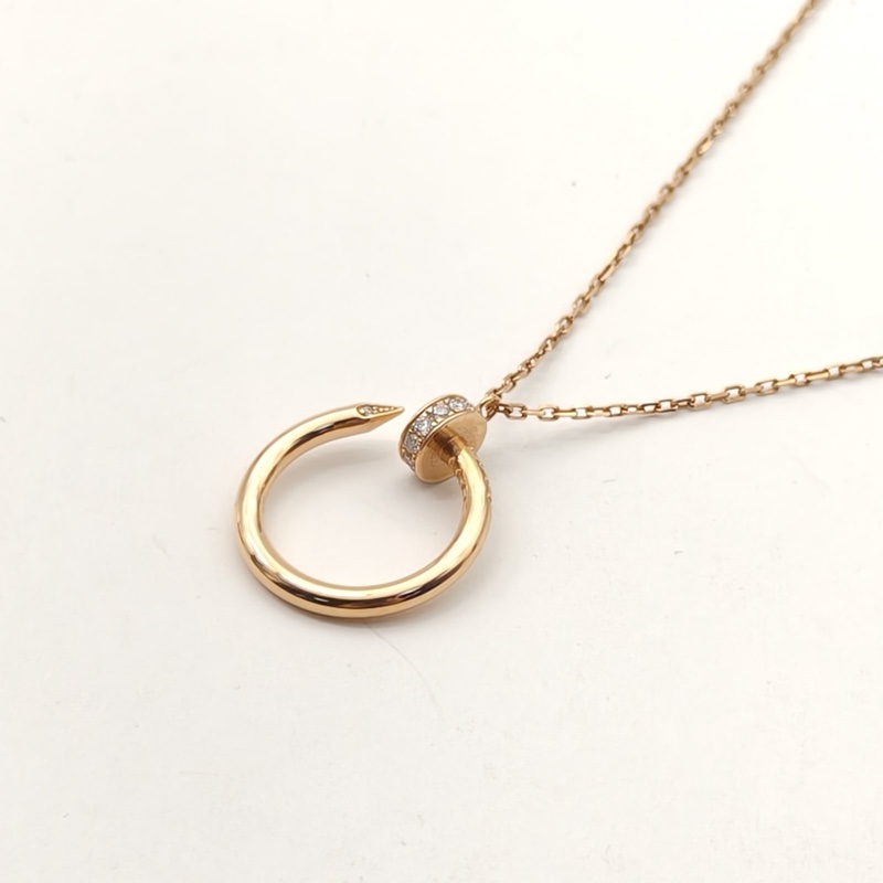 CARTIER JUSTEUNCLOU釘子14顆鑽項鏈18K玫瑰金/鑽石-1