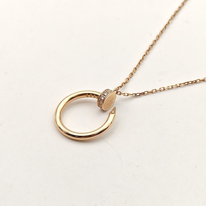 CARTIER JUSTEUNCLOU釘子14顆鑽項鏈18K玫瑰金/鑽石-2