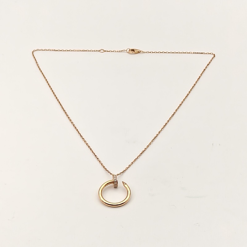 CARTIER JUSTEUNCLOU釘子14顆鑽項鏈18K玫瑰金/鑽石-4