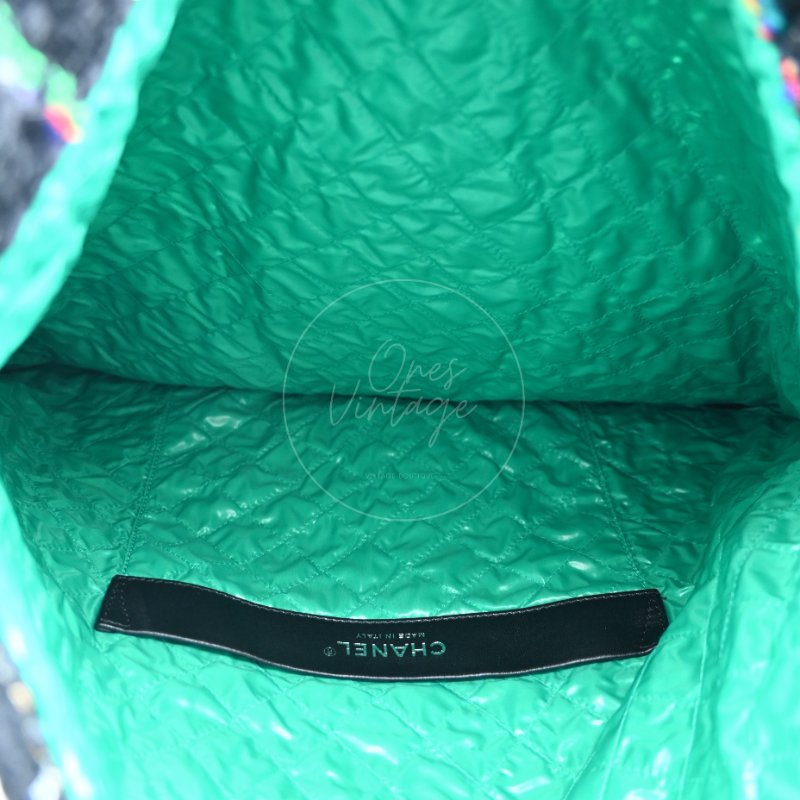 中古 Chanel 香奈兒 Robot 機器人 Black Green 黑綠色 Tote Bag 托特包-16