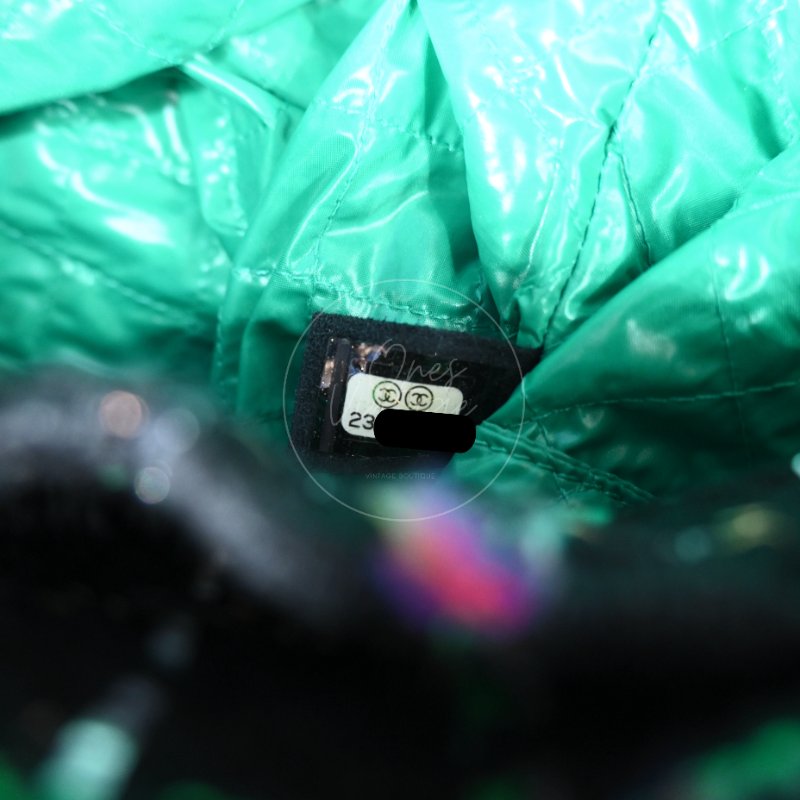 中古 Chanel 香奈兒 Robot 機器人 Black Green 黑綠色 Tote Bag 托特包-19