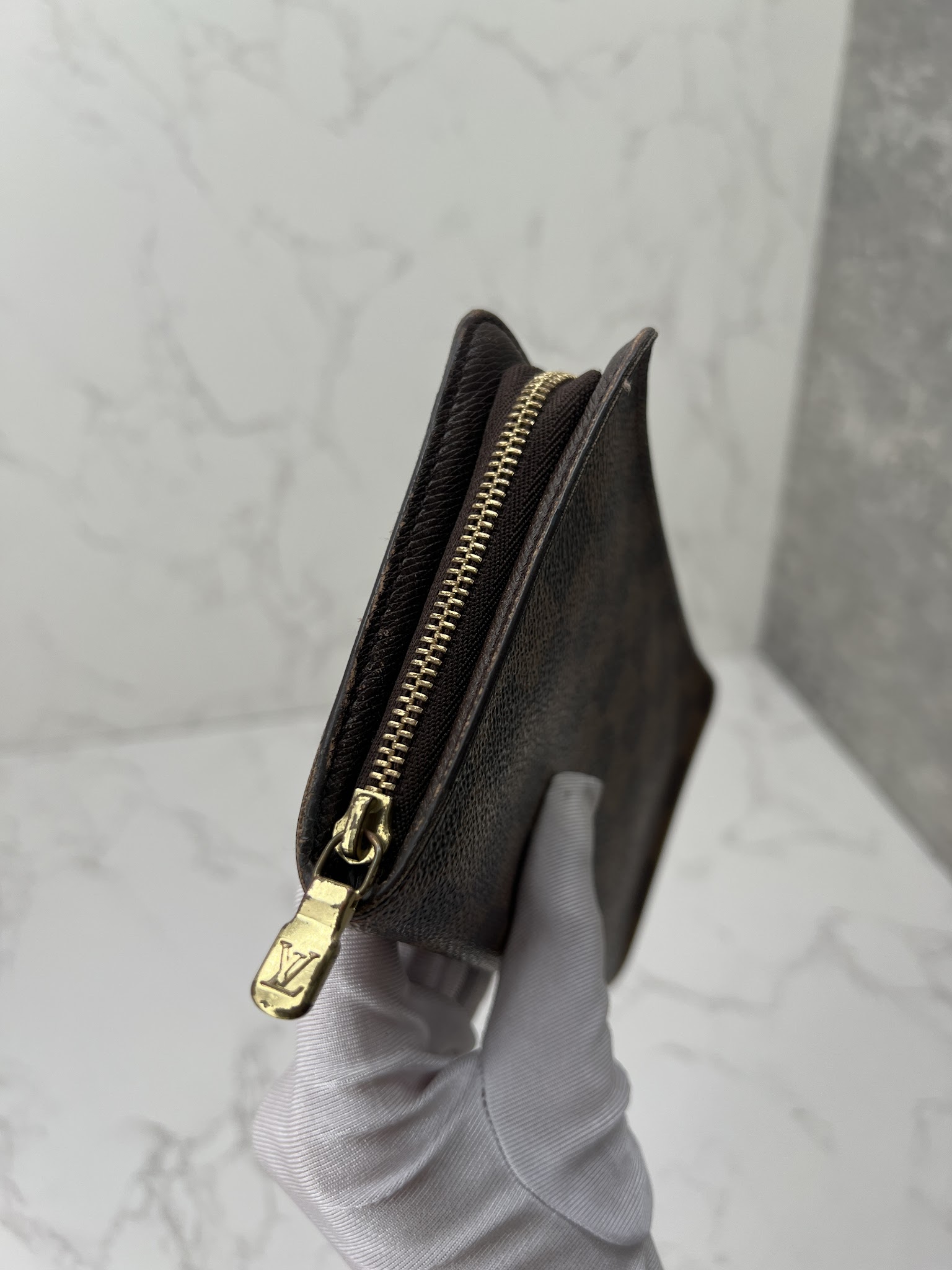 香緹國際精品 棋盤格 拉鍊長夾 971-6