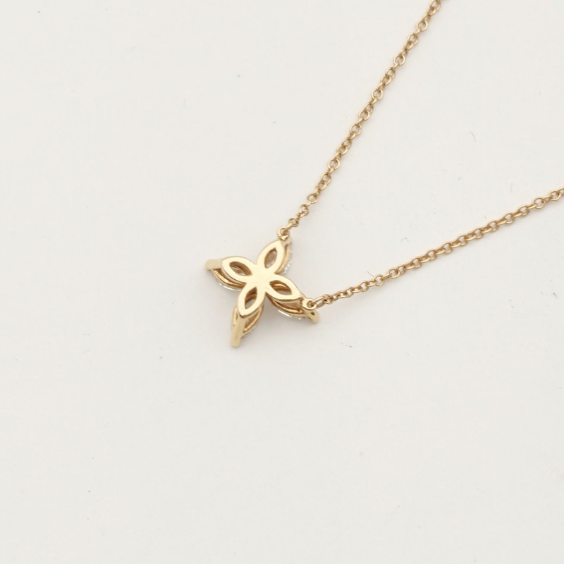 TIFFANY&CO 18K玫瑰金鑽石維多利亞系列四葉草項鏈小號-2