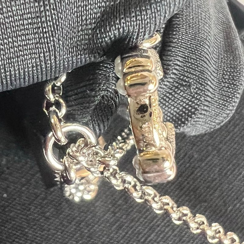 CHANEL B24/S 銀色方形水鑽項鍊-5