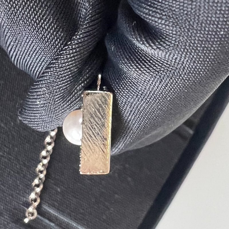 CHANEL B24/S 銀色方形水鑽項鍊-6