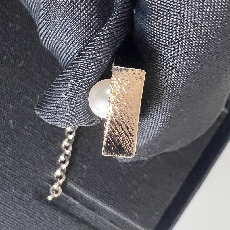 CHANEL B24/S 銀色方形水鑽項鍊-7