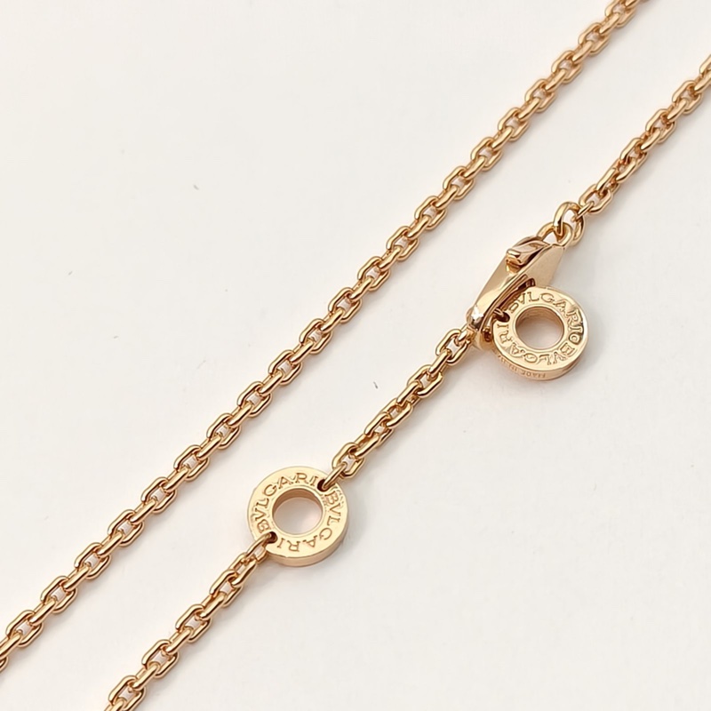 BVLGARI 18K玫瑰金SerpentiViper三圈蛇頭項鏈頭尾鑽半鑽-3