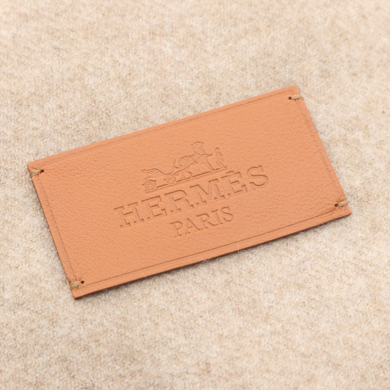 愛馬仕 Cavalcadour Esquisse 圍巾 H394838T 羊絨 米色 棕色 二手-2