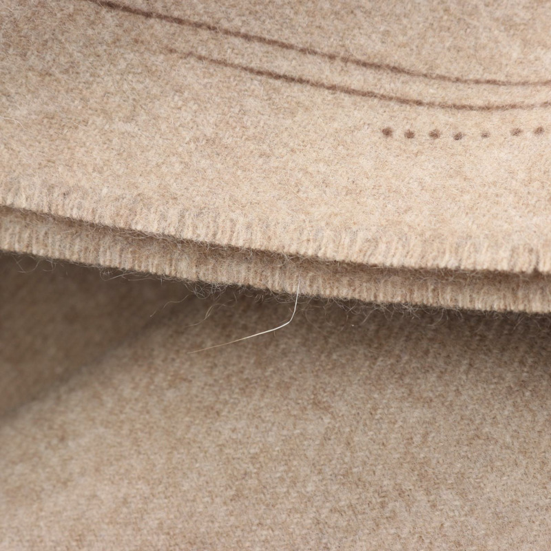 愛馬仕 Cavalcadour Esquisse 圍巾 H394838T 羊絨 米色 棕色 二手-4