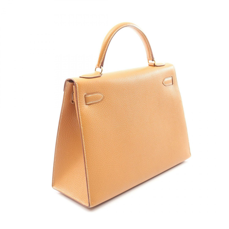 愛馬仕 Kelly 32 Sellier 單肩背包，Ardennes 皮革，棕色，金色五金，二手。-1