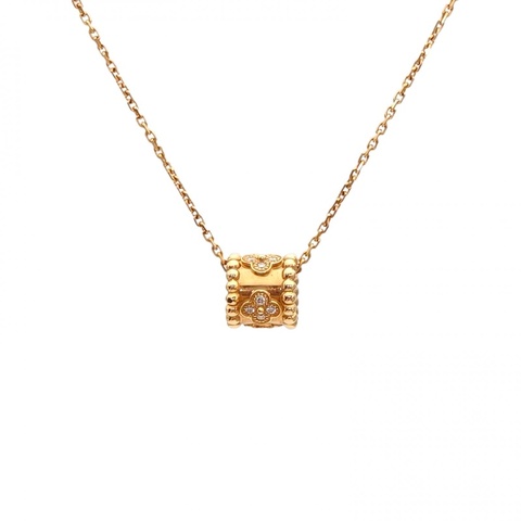 VAN CLEEF&ARPELS PerléeClovers萬花筒鑲鑽項鏈18K黃金/鑽石