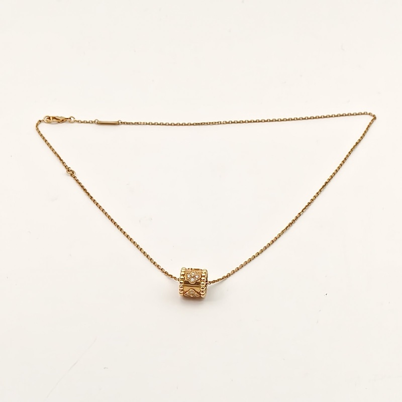 VAN CLEEF&ARPELS PerléeClovers萬花筒鑲鑽項鏈18K黃金/鑽石-4