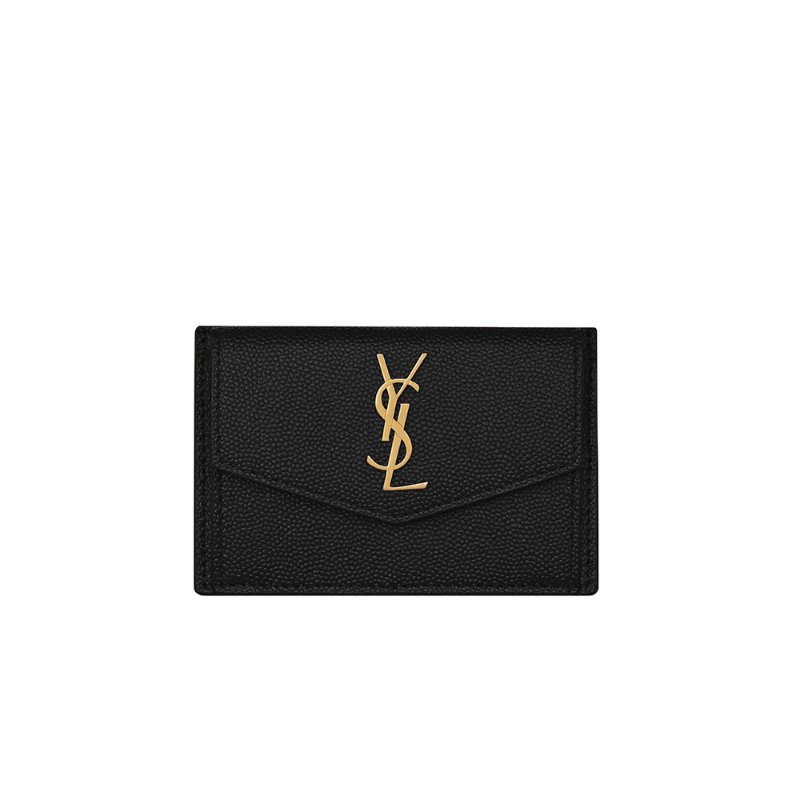 Yves Saint Laurent Uptown Flap Card Holder for Women in Black - 582305-1GF0J-1000-0