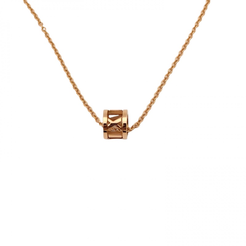 TIFFANY&CO 18K玫瑰金Tiffany羅馬數字轉運珠項鏈-0