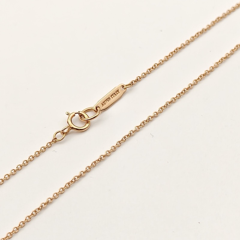 TIFFANY&CO 18K玫瑰金Tiffany羅馬數字轉運珠項鏈-3