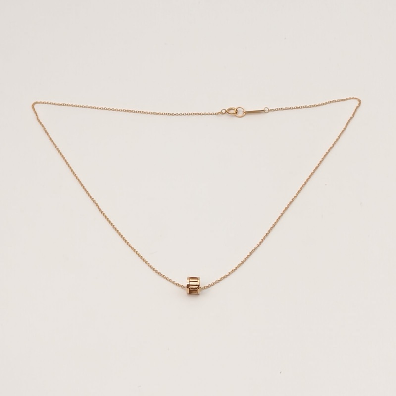 TIFFANY&CO 18K玫瑰金Tiffany羅馬數字轉運珠項鏈-4