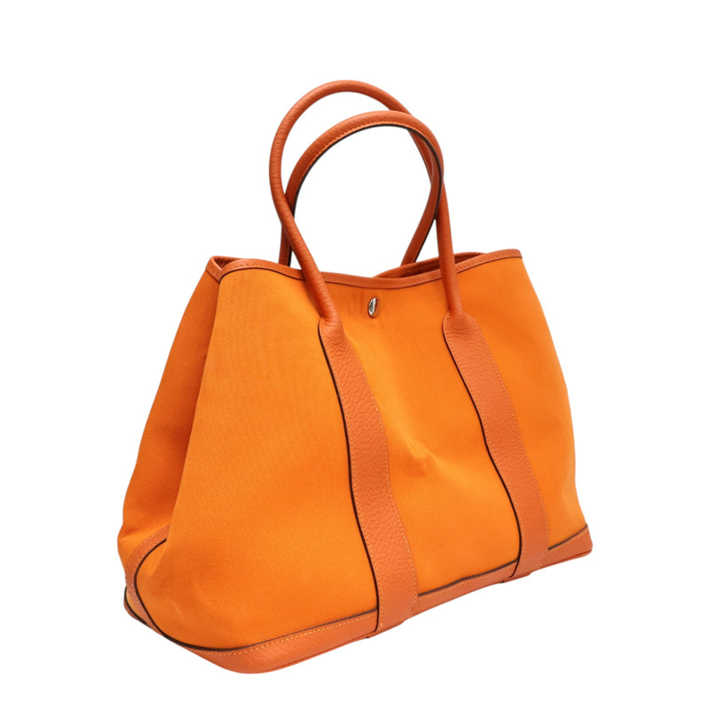 橘色 帆布 Garden Party 36 手提包 R刻【HERMES 愛馬仕】-1