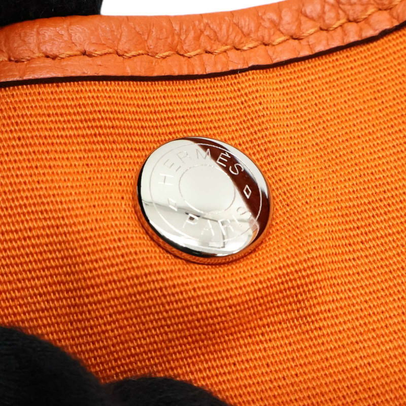 橘色 帆布 Garden Party 36 手提包 R刻【HERMES 愛馬仕】-5